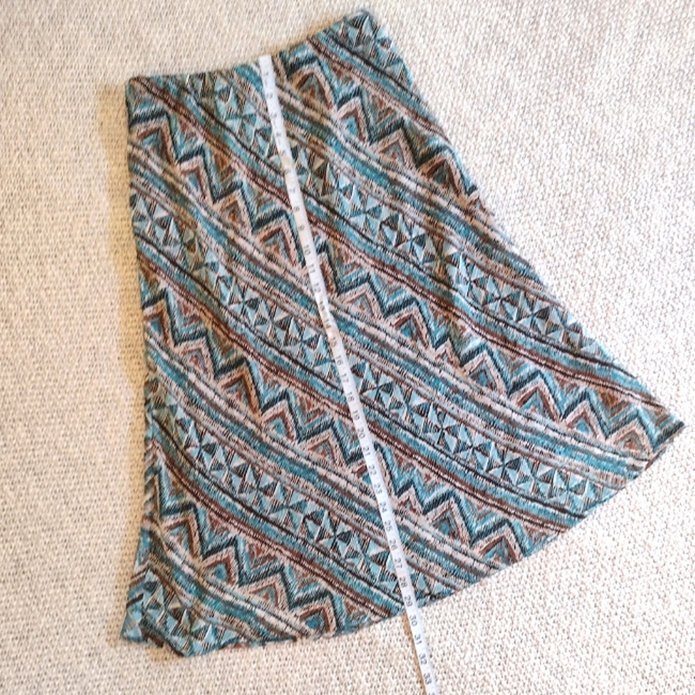 Dress Barn Skirt Brown, Cream and Turquoise